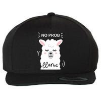 No Prob Llama Cute Funny No Drama Alpaca Lammacorn Wool Snapback Cap