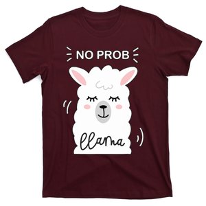 No Prob Llama Cute Funny No Drama Alpaca Lammacorn T-Shirt