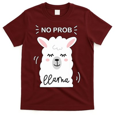 No Prob Llama Cute Funny No Drama Alpaca Lammacorn T-Shirt