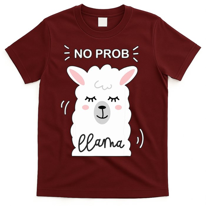 No Prob Llama Cute Funny No Drama Alpaca Lammacorn T-Shirt