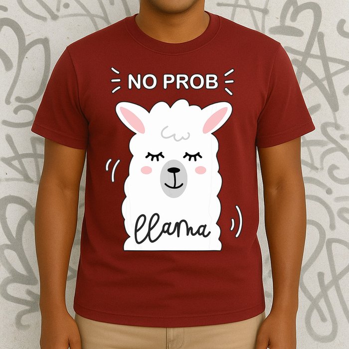 No Prob Llama Cute Funny No Drama Alpaca Lammacorn T-Shirt