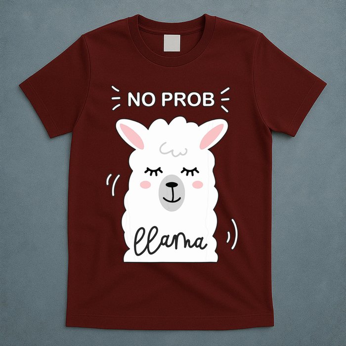 No Prob Llama Cute Funny No Drama Alpaca Lammacorn T-Shirt