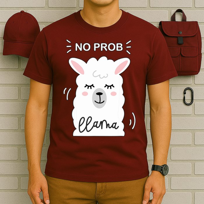 No Prob Llama Cute Funny No Drama Alpaca Lammacorn T-Shirt