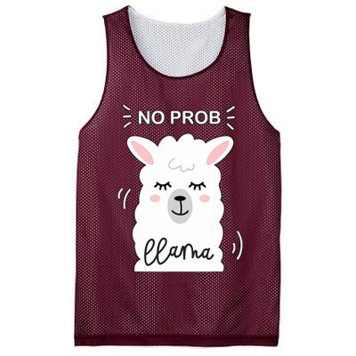 No Prob Llama Cute Funny No Drama Alpaca Lammacorn Mesh Reversible Basketball Jersey Tank