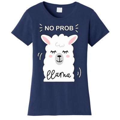 No Prob Llama Cute Funny No Drama Alpaca Lammacorn Women's T-Shirt