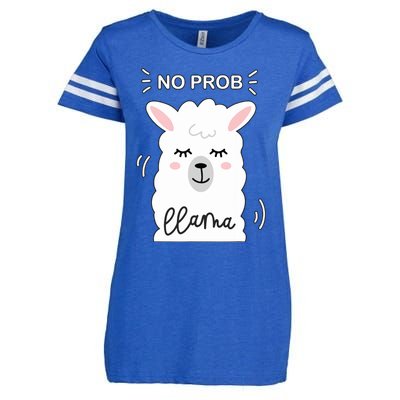 No Prob Llama Cute Funny No Drama Alpaca Lammacorn Enza Ladies Jersey Football T-Shirt