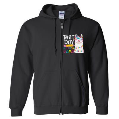 No Problem Llama Testing State Testing Full Zip Hoodie