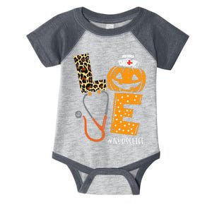 Nurse Pumpkin Leopard Print Festive Fall & Thanksgiving Decor Infant Baby Jersey Bodysuit