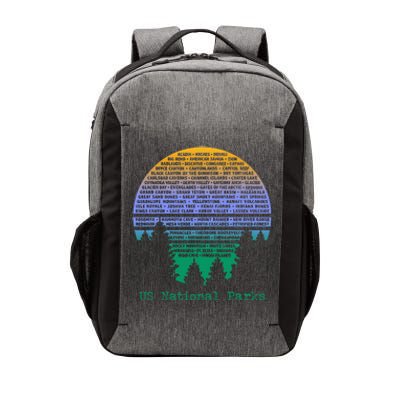 National Parks List Word Cloud Sunset Trees Vector Backpack