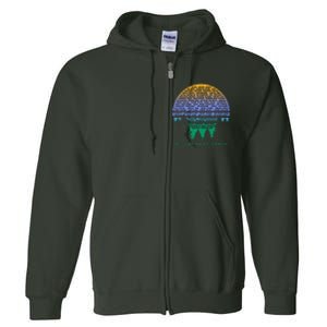 National Parks List Word Cloud Sunset Trees Full Zip Hoodie