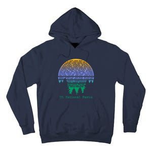 National Parks List Word Cloud Sunset Trees Tall Hoodie