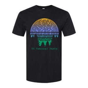 National Parks List Word Cloud Sunset Trees Softstyle CVC T-Shirt