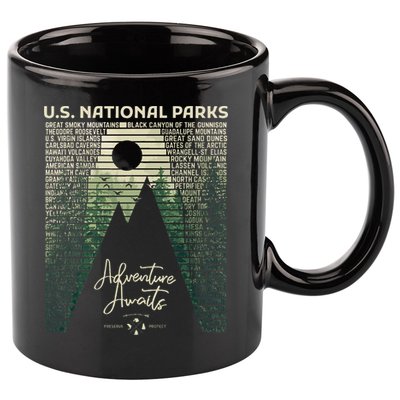 National Parks List US Park Vintage Camping Hiking Men Women 11oz C Handle Ceramic Mug