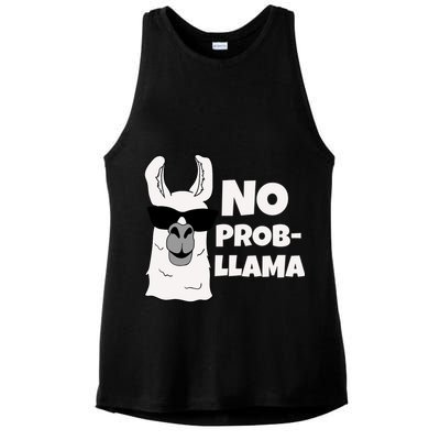 No Probllama Llama Problem Funny Ladies PosiCharge Tri-Blend Wicking Tank