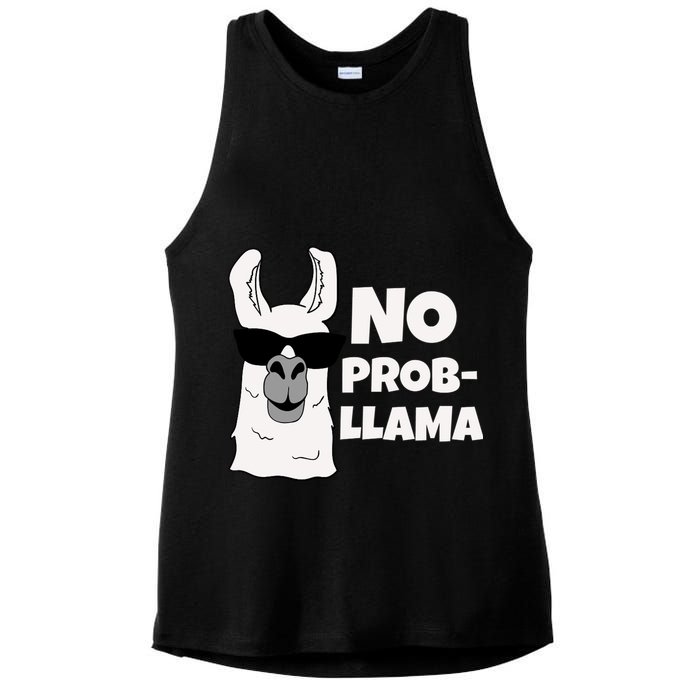 No Probllama Llama Problem Funny Ladies PosiCharge Tri-Blend Wicking Tank