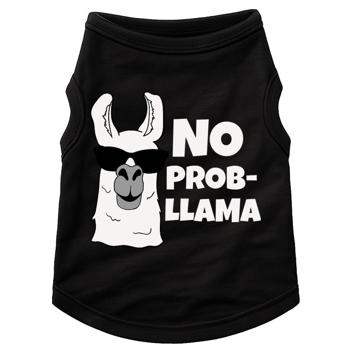 No Probllama Llama Problem Funny Doggie Tank