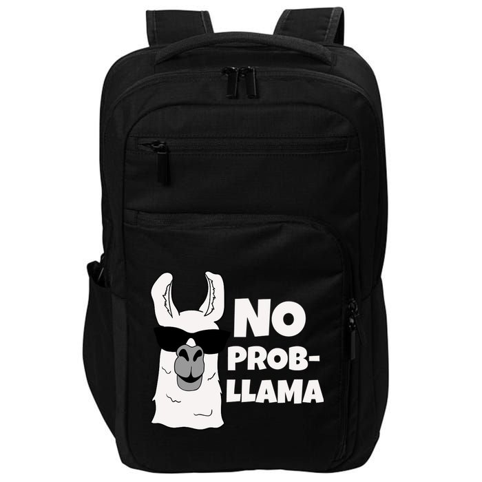 No Probllama Llama Problem Funny Impact Tech Backpack