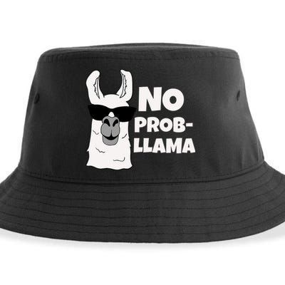 No Probllama Llama Problem Funny Sustainable Bucket Hat