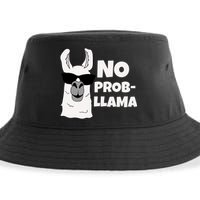 No Probllama Llama Problem Funny Sustainable Bucket Hat
