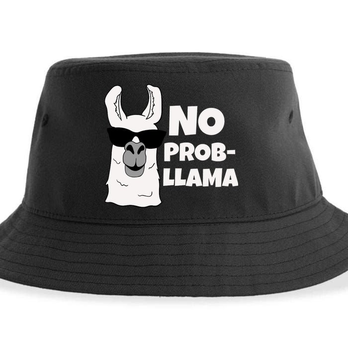 No Probllama Llama Problem Funny Sustainable Bucket Hat