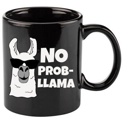 No Probllama Llama Problem Funny 11oz C Handle Ceramic Mug