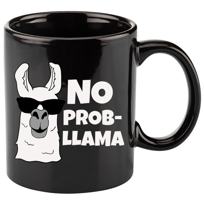 No Probllama Llama Problem Funny 11oz C Handle Ceramic Mug