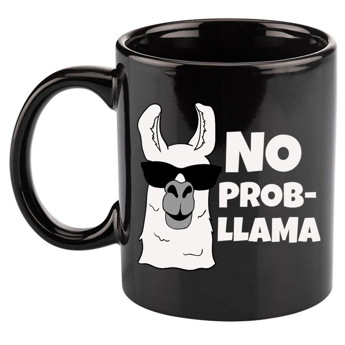 No Probllama Llama Problem Funny 11oz C Handle Ceramic Mug