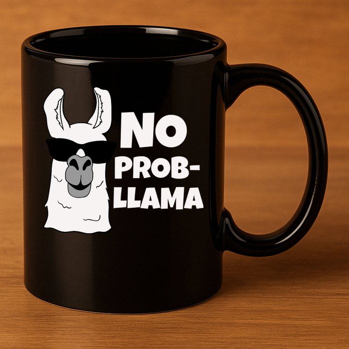 No Probllama Llama Problem Funny 11oz C Handle Ceramic Mug