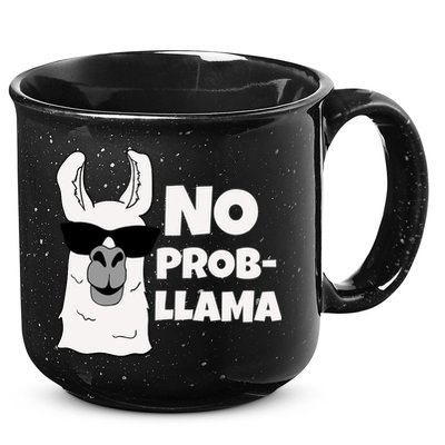 No Probllama Llama Problem Funny 15oz Campfire Ceramic Mug
