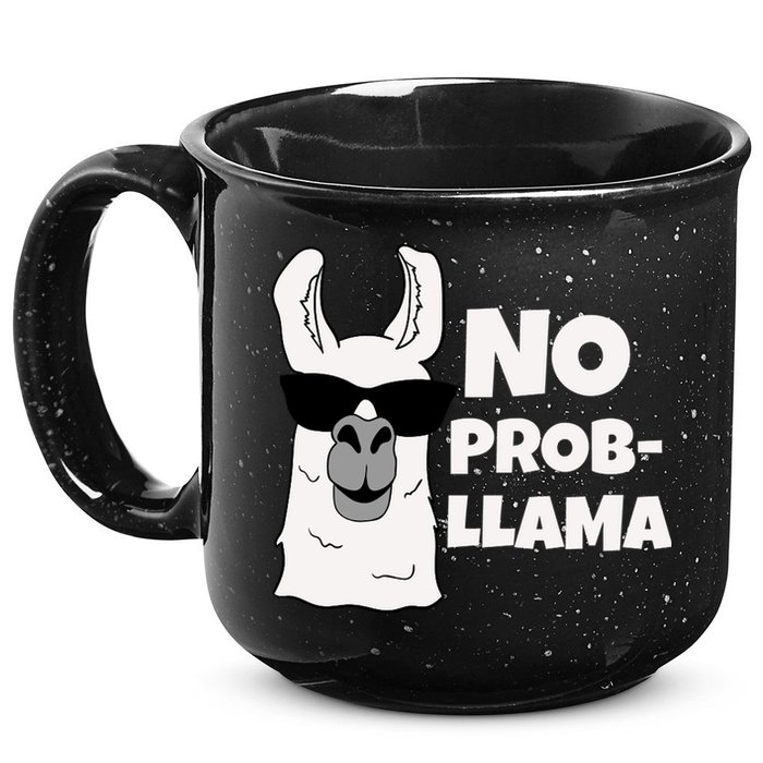 No Probllama Llama Problem Funny 15oz Campfire Ceramic Mug