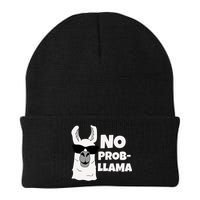No Probllama Llama Problem Funny Beanie