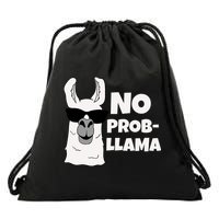 No Probllama Llama Problem Funny Drawstring Bag