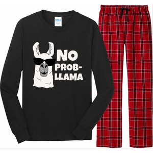 No Probllama Llama Problem Funny Long Sleeve Pajama Set