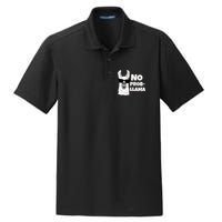 No Probllama Llama Problem Funny Dry Zone Grid Polo
