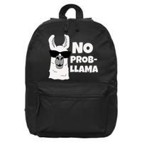 No Probllama Llama Problem Funny 16 in Basic Backpack