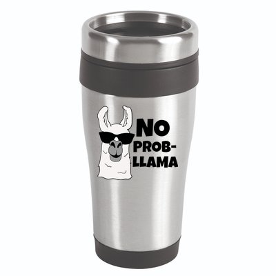 No Probllama Llama Problem Funny 16oz Travel Tumbler