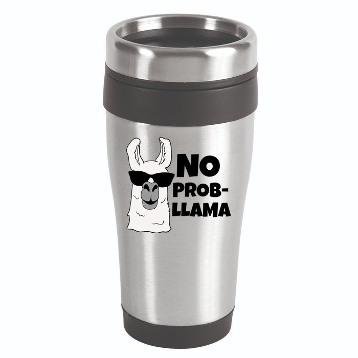 No Probllama Llama Problem Funny 16oz Travel Tumbler