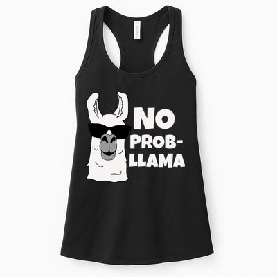 No Probllama Llama Problem Funny Womens Tank Top