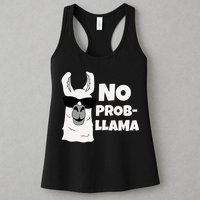 No Probllama Llama Problem Funny Womens Tank Top