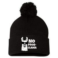 No Probllama Llama Problem Funny Pom Pom 12in Knit Beanie