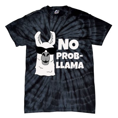 No Probllama Llama Problem Funny Tie-Dye T-Shirt