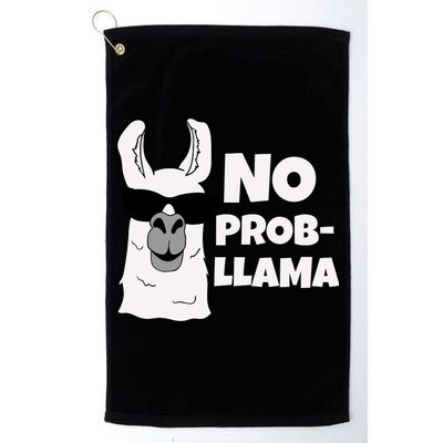 No Probllama Llama Problem Funny Golf Towel