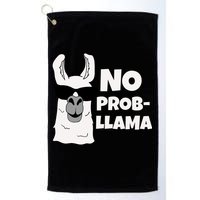 No Probllama Llama Problem Funny Golf Towel