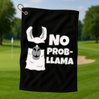 No Probllama Llama Problem Funny Golf Towel