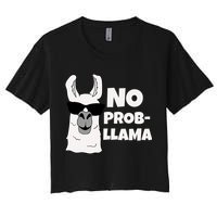 No Probllama Llama Problem Funny Crop Top