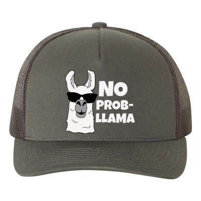 No Probllama Llama Problem Funny Yupoong Adult 5-Panel Trucker Hat