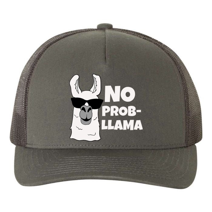No Probllama Llama Problem Funny Yupoong Adult 5-Panel Trucker Hat
