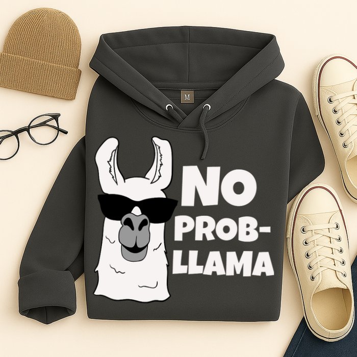 No Probllama Llama Problem Funny Hoodie