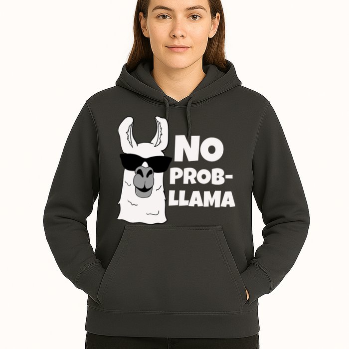 No Probllama Llama Problem Funny Hoodie