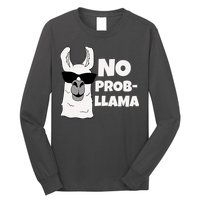 No Probllama Llama Problem Funny Long Sleeve Shirt